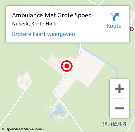 Locatie op kaart van de 112 melding: Ambulance Met Grote Spoed Naar Nijkerk, Korte Holk op 29 augustus 2022 03:54