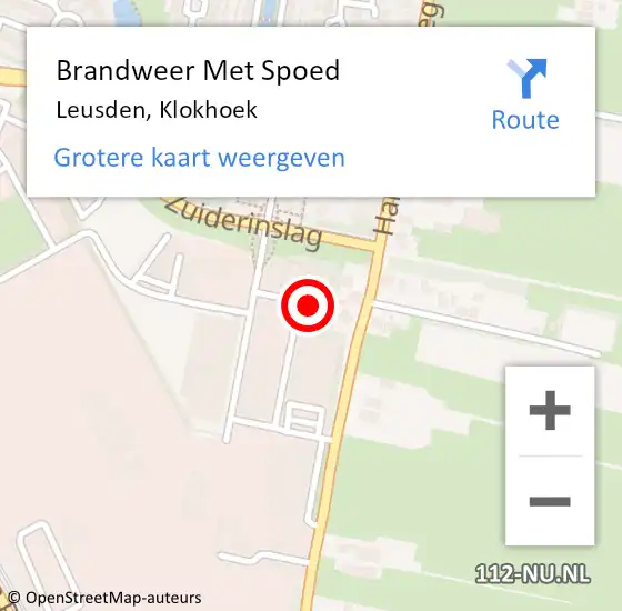 Locatie op kaart van de 112 melding: Brandweer Met Spoed Naar Leusden, Klokhoek op 28 juli 2014 01:47