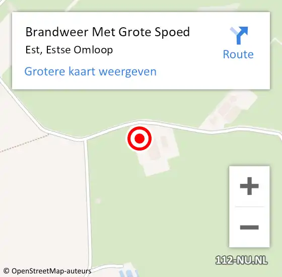 Locatie op kaart van de 112 melding: Brandweer Met Grote Spoed Naar Est, Estse Omloop op 29 augustus 2022 04:15