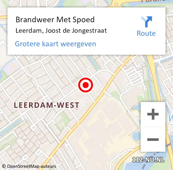 Locatie op kaart van de 112 melding: Brandweer Met Spoed Naar Leerdam, Joost de Jongestraat op 29 augustus 2022 05:12