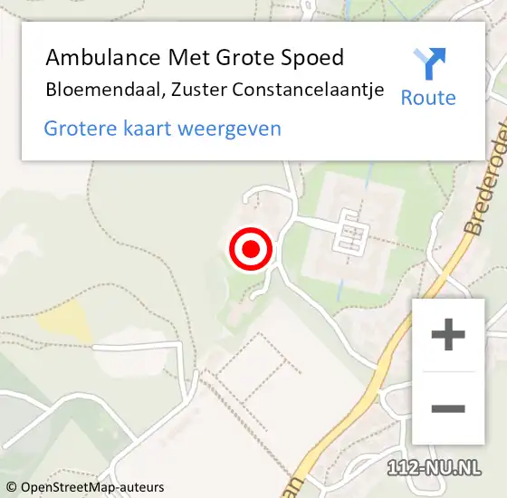 Locatie op kaart van de 112 melding: Ambulance Met Grote Spoed Naar Bloemendaal, Zuster Constancelaantje op 29 augustus 2022 05:14