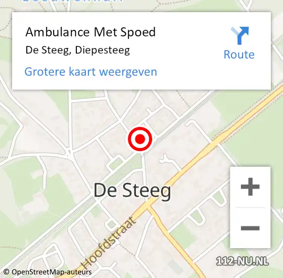 Locatie op kaart van de 112 melding: Ambulance Met Spoed Naar De Steeg, Diepesteeg op 29 augustus 2022 07:48