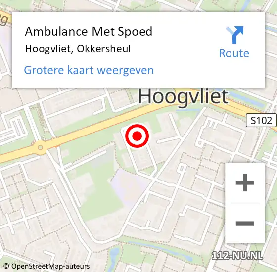 Locatie op kaart van de 112 melding: Ambulance Met Spoed Naar Hoogvliet, Okkersheul op 29 augustus 2022 08:08