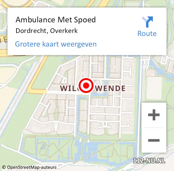 Locatie op kaart van de 112 melding: Ambulance Met Spoed Naar Dordrecht, Overkerk op 29 augustus 2022 08:17
