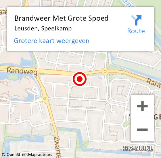 Locatie op kaart van de 112 melding: Brandweer Met Grote Spoed Naar Leusden, Speelkamp op 29 augustus 2022 08:49