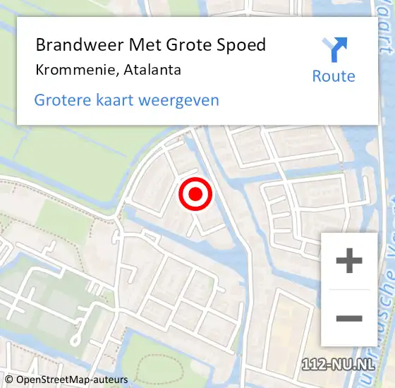 Locatie op kaart van de 112 melding: Brandweer Met Grote Spoed Naar Krommenie, Atalanta op 29 augustus 2022 10:33