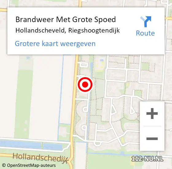 Locatie op kaart van de 112 melding: Brandweer Met Grote Spoed Naar Hollandscheveld, Riegshoogtendijk op 29 augustus 2022 11:55