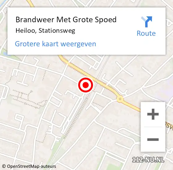 Locatie op kaart van de 112 melding: Brandweer Met Grote Spoed Naar Heiloo, Stationsweg op 29 augustus 2022 12:35