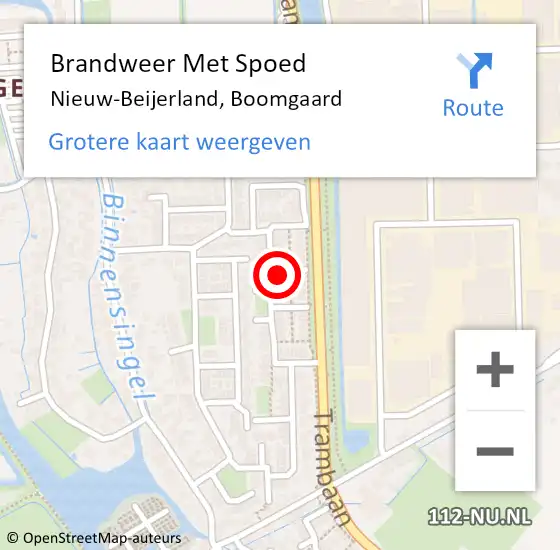 Locatie op kaart van de 112 melding: Brandweer Met Spoed Naar Nieuw-Beijerland, Boomgaard op 29 augustus 2022 12:59