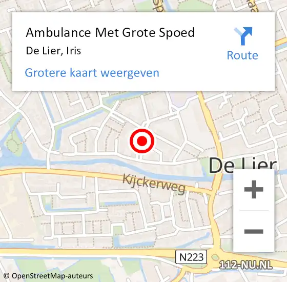 Locatie op kaart van de 112 melding: Ambulance Met Grote Spoed Naar De Lier, Iris op 29 augustus 2022 13:08