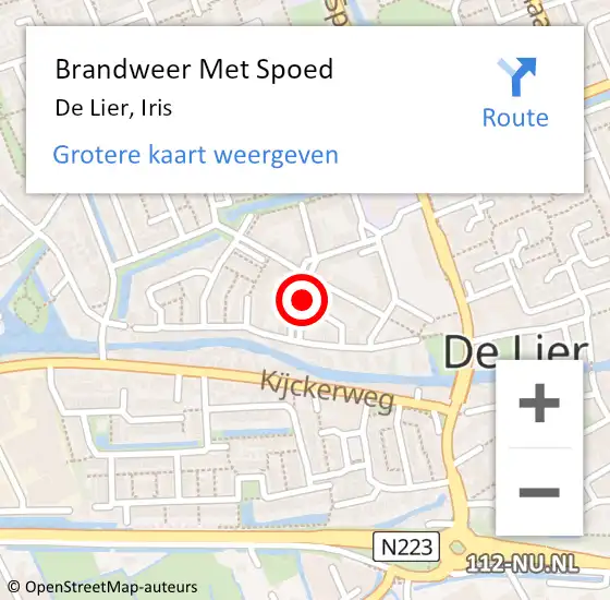 Locatie op kaart van de 112 melding: Brandweer Met Spoed Naar De Lier, Iris op 29 augustus 2022 13:28