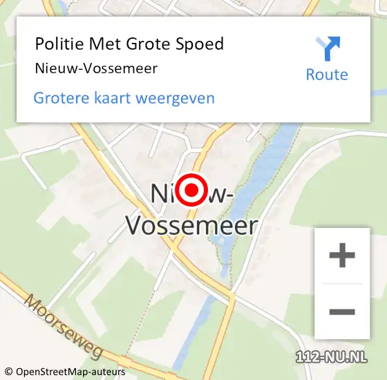 Locatie op kaart van de 112 melding: Politie Met Grote Spoed Naar Nieuw-Vossemeer op 29 augustus 2022 14:05