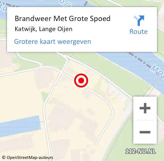 Locatie op kaart van de 112 melding: Brandweer Met Grote Spoed Naar Katwijk, Lange Oijen op 29 augustus 2022 14:40