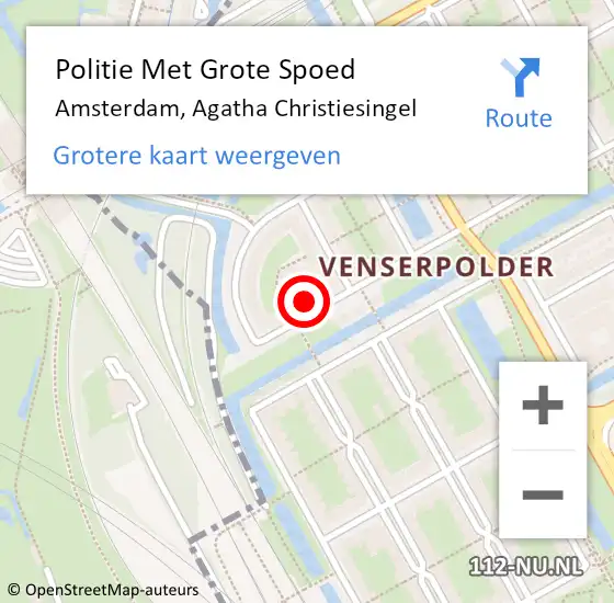 Locatie op kaart van de 112 melding: Politie Met Grote Spoed Naar Amsterdam-Zuidoost, Agatha Christiesingel op 29 augustus 2022 14:42