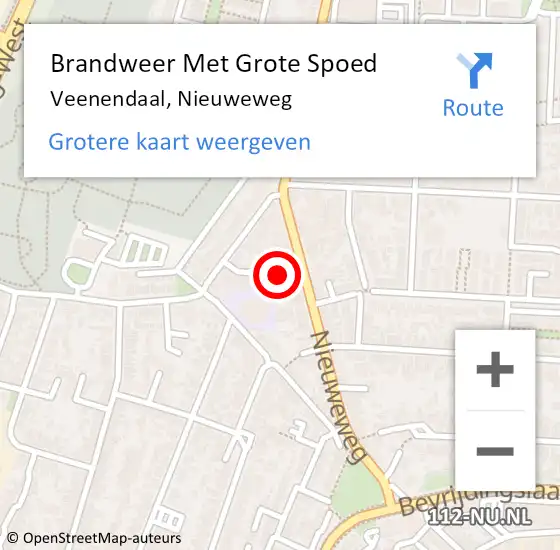 Locatie op kaart van de 112 melding: Brandweer Met Grote Spoed Naar Veenendaal, Nieuweweg op 29 augustus 2022 15:08