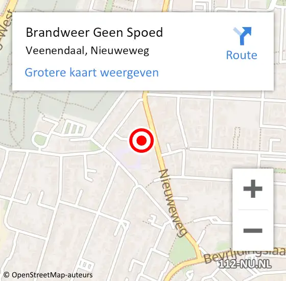 Locatie op kaart van de 112 melding: Brandweer Geen Spoed Naar Veenendaal, Nieuweweg op 29 augustus 2022 15:13