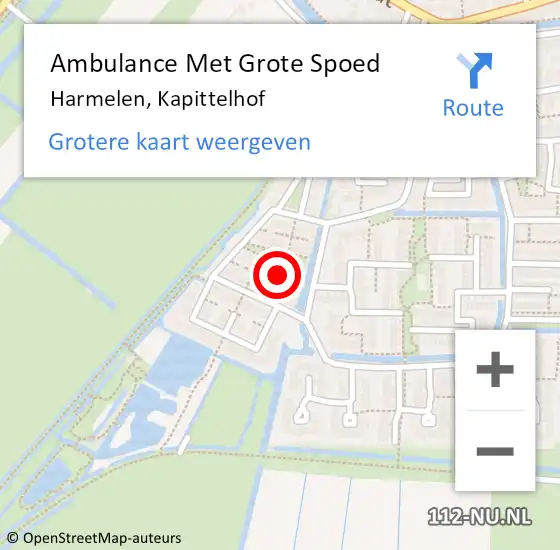 Locatie op kaart van de 112 melding: Ambulance Met Grote Spoed Naar Harmelen, Kapittelhof op 9 oktober 2013 18:20