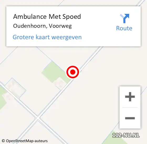 Locatie op kaart van de 112 melding: Ambulance Met Spoed Naar Oudenhoorn, Voorweg op 29 augustus 2022 16:25