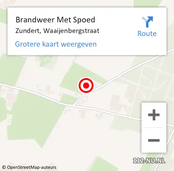 Locatie op kaart van de 112 melding: Brandweer Met Spoed Naar Zundert, Waaijenbergstraat op 29 augustus 2022 16:30