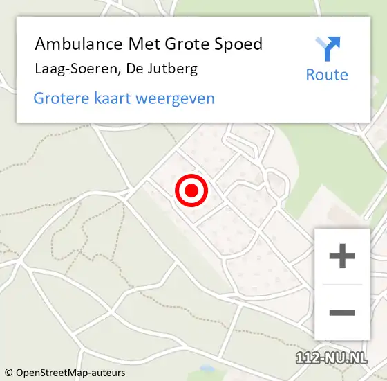 Locatie op kaart van de 112 melding: Ambulance Met Grote Spoed Naar Laag-Soeren, De Jutberg op 29 augustus 2022 17:44