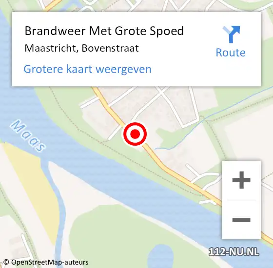 Locatie op kaart van de 112 melding: Brandweer Met Grote Spoed Naar Maastricht, Bovenstraat op 29 augustus 2022 18:10