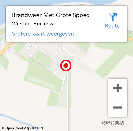 Locatie op kaart van de 112 melding: Brandweer Met Grote Spoed Naar Wierum, Hochtswei op 29 augustus 2022 18:30