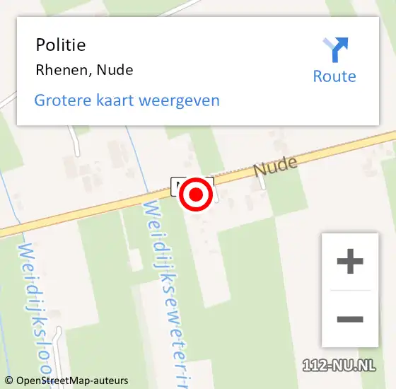 Locatie op kaart van de 112 melding: Politie Rhenen, Nude op 29 augustus 2022 18:32