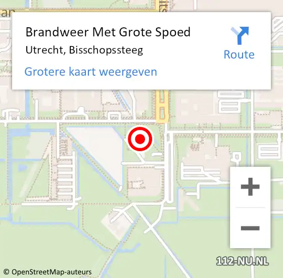 Locatie op kaart van de 112 melding: Brandweer Met Grote Spoed Naar Utrecht, Bisschopssteeg op 29 augustus 2022 18:44