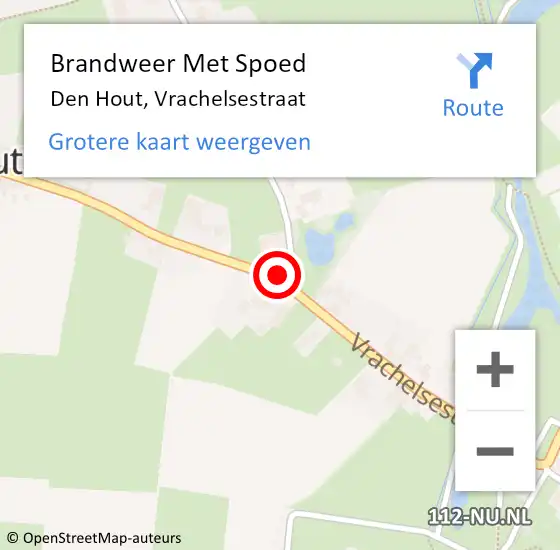 Locatie op kaart van de 112 melding: Brandweer Met Spoed Naar Den Hout, Vrachelsestraat op 29 augustus 2022 19:32