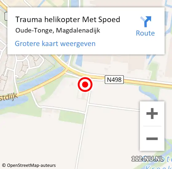 Locatie op kaart van de 112 melding: Trauma helikopter Met Spoed Naar Oude-Tonge, Magdalenadijk op 29 augustus 2022 20:57
