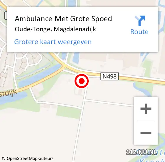 Locatie op kaart van de 112 melding: Ambulance Met Grote Spoed Naar Oude-Tonge, Magdalenadijk op 29 augustus 2022 21:03