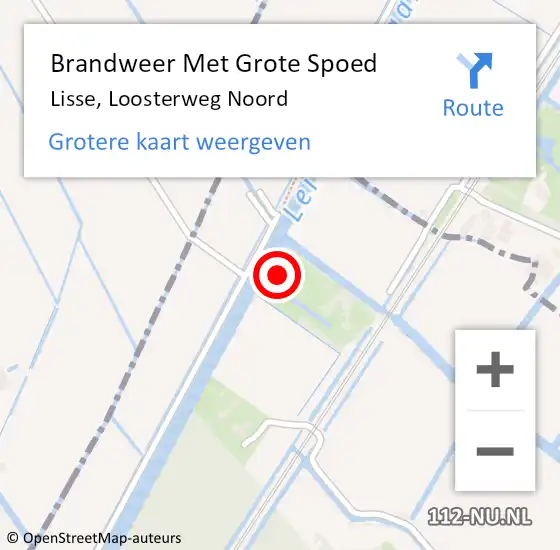 Locatie op kaart van de 112 melding: Brandweer Met Grote Spoed Naar Lisse, Loosterweg Noord op 29 augustus 2022 21:25