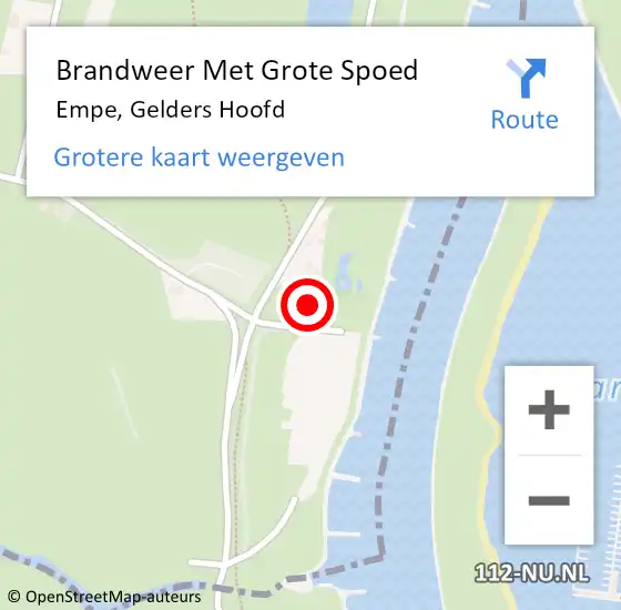 Locatie op kaart van de 112 melding: Brandweer Met Grote Spoed Naar Empe, Gelders Hoofd op 29 augustus 2022 21:46