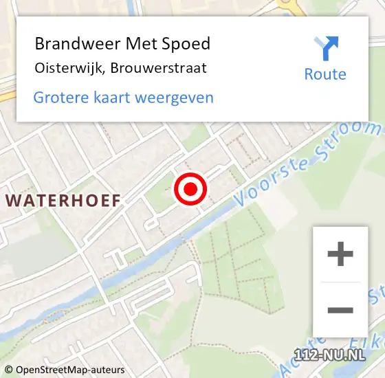 Locatie op kaart van de 112 melding: Brandweer Met Spoed Naar Oisterwijk, Brouwerstraat op 29 augustus 2022 22:15