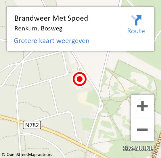 Locatie op kaart van de 112 melding: Brandweer Met Spoed Naar Renkum, Bosweg op 29 augustus 2022 23:28