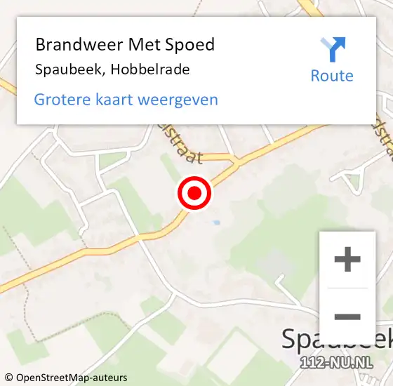 Locatie op kaart van de 112 melding: Brandweer Met Spoed Naar Spaubeek, Hobbelrade op 29 augustus 2022 23:35