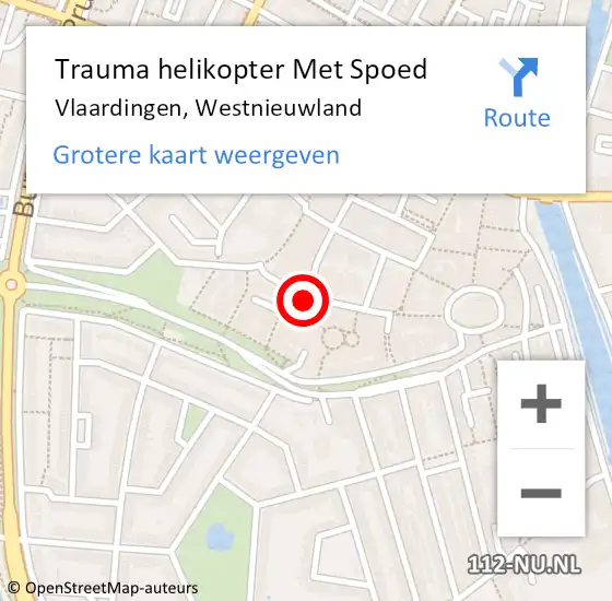 Locatie op kaart van de 112 melding: Trauma helikopter Met Spoed Naar Vlaardingen, Westnieuwland op 30 augustus 2022 04:02