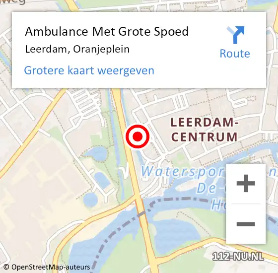 Locatie op kaart van de 112 melding: Ambulance Met Grote Spoed Naar Leerdam, Oranjeplein op 30 augustus 2022 05:22