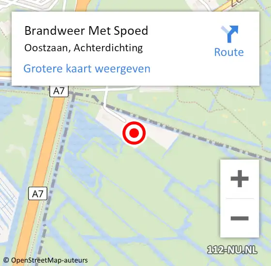 Locatie op kaart van de 112 melding: Brandweer Met Spoed Naar Oostzaan, Achterdichting op 30 augustus 2022 05:58