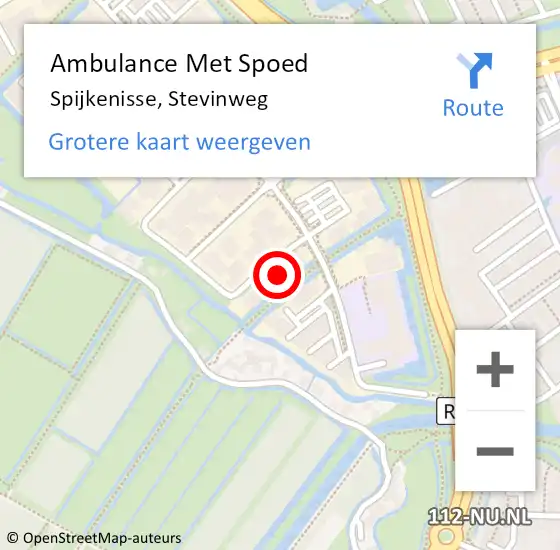 Locatie op kaart van de 112 melding: Ambulance Met Spoed Naar Spijkenisse, Stevinweg op 30 augustus 2022 07:40