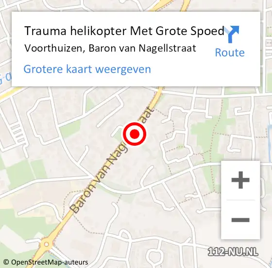 Locatie op kaart van de 112 melding: Trauma helikopter Met Grote Spoed Naar Voorthuizen, Baron van Nagellstraat op 30 augustus 2022 07:55