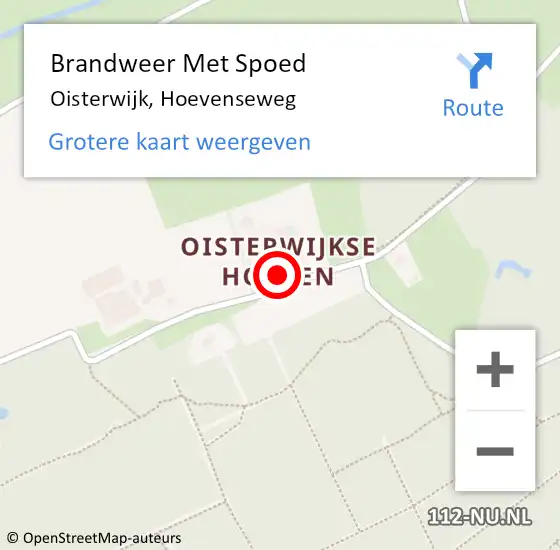 Locatie op kaart van de 112 melding: Brandweer Met Spoed Naar Oisterwijk, Hoevenseweg op 30 augustus 2022 08:18