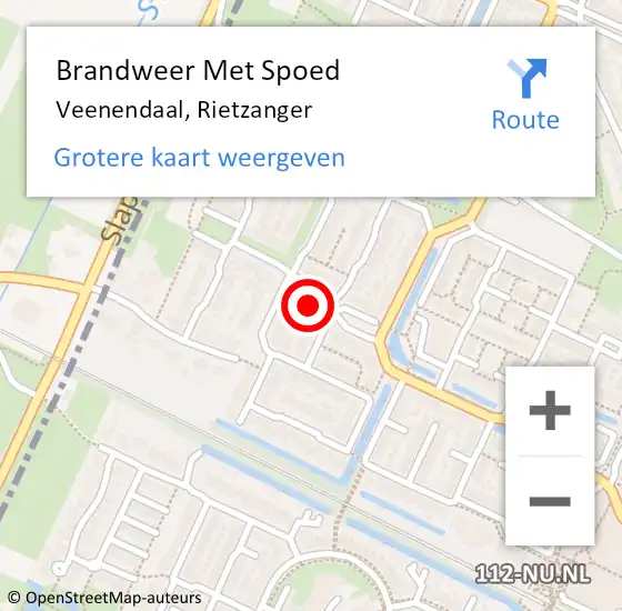 Locatie op kaart van de 112 melding: Brandweer Met Spoed Naar Veenendaal, Rietzanger op 30 augustus 2022 10:58