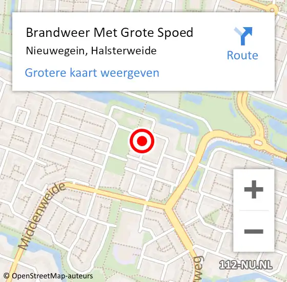 Locatie op kaart van de 112 melding: Brandweer Met Grote Spoed Naar Nieuwegein, Halsterweide op 30 augustus 2022 12:32