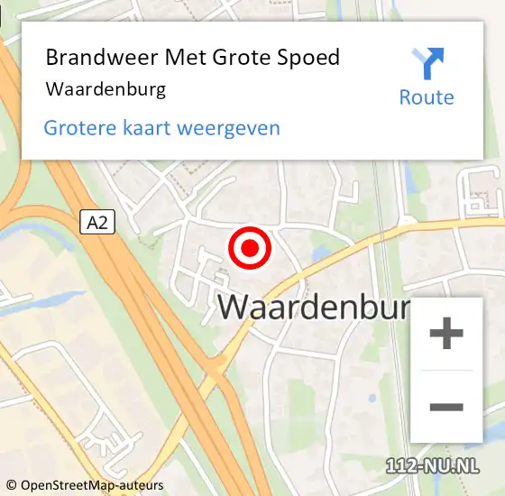 Locatie op kaart van de 112 melding: Brandweer Met Grote Spoed Naar Waardenburg op 30 augustus 2022 13:11