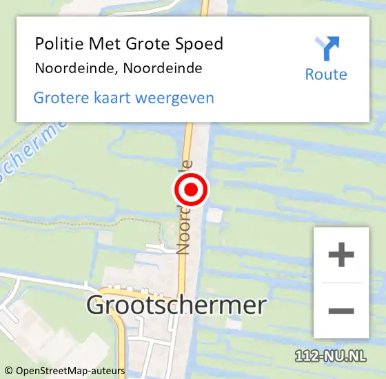 Locatie op kaart van de 112 melding: Politie Met Grote Spoed Naar Noordeinde, Noordeinde op 30 augustus 2022 13:14