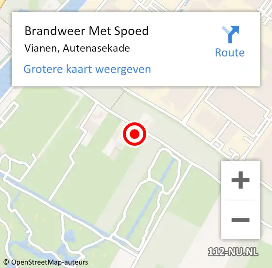 Locatie op kaart van de 112 melding: Brandweer Met Spoed Naar Vianen, Autenasekade op 30 augustus 2022 13:23