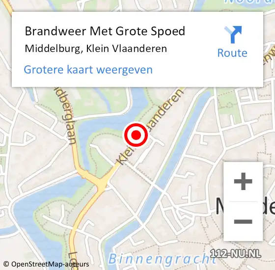 Locatie op kaart van de 112 melding: Brandweer Met Grote Spoed Naar Middelburg, Klein Vlaanderen op 30 augustus 2022 13:46