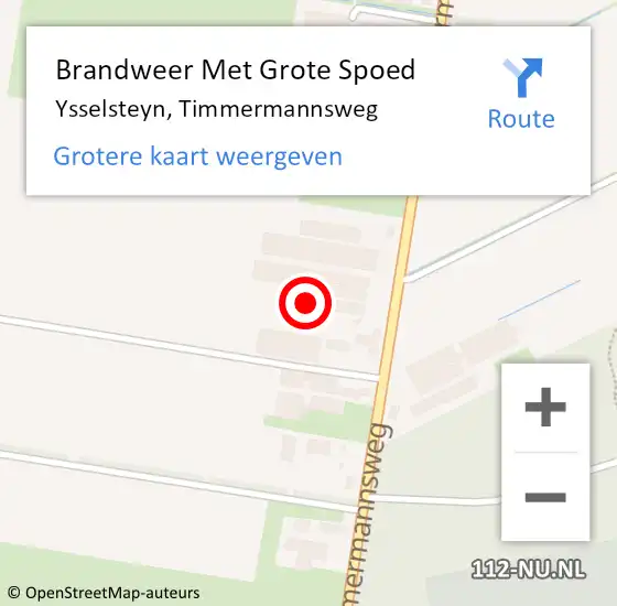 Locatie op kaart van de 112 melding: Brandweer Met Grote Spoed Naar Ysselsteyn, Timmermannsweg op 30 augustus 2022 14:16