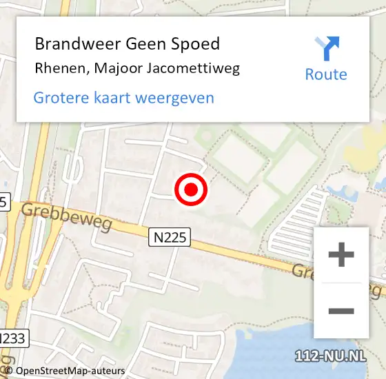 Locatie op kaart van de 112 melding: Brandweer Geen Spoed Naar Rhenen, Majoor Jacomettiweg op 30 augustus 2022 14:16